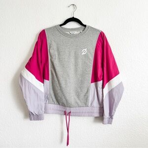 Peloton Size Small Gray Pink Colorblock Pullover Sweatshirt Jacket